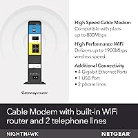 NETGEAR Nighthawk C7100V Cable Modem WiFi Router Combo with Voice — image 2