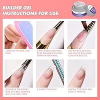 AIJIMEI LED/UV Hard Gels for Nails Extension Kit – Clear & Nude Pink — image 7
