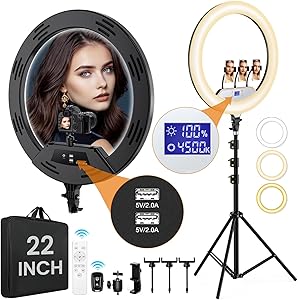 MACTREM 22-inch Ring Light with Stand Review
