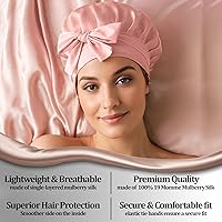 Golden Star Beauty 100% Mulberry Silk Bonnet for Sleeping – Pink — image 6