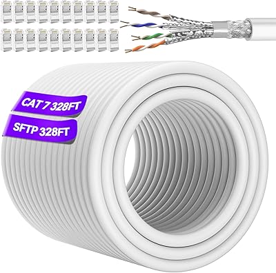 Soibke Cat 7 Ethernet Cable Bulk 328ft