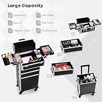 Faquenc Rolling Makeup Case with Wheels — image 5