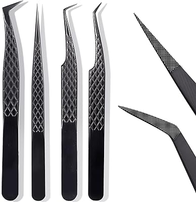 CL CAMILLASH Fiber Tip Lash Tweezers Set - Titanium Black