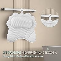 RUVINCE Bath Pillow with 6 Suction Cups, White — image 5