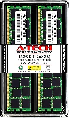 A-Tech 16GB DDR3 1600MHz ECC RDIMM Server RAM Kit