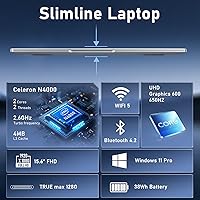 NAIKLULU VenBook Laptop, 15.6-Inch, 8GB RAM, 512GB SSD, Celeron N4000, Windows 11 Pro — image 2