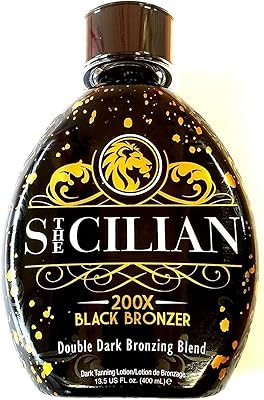 The Sicilian 200X Dark Black Bronzer Tanning Lotion 13.5oz