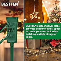 BESTTEN Outdoor Power Stake with 30ft Extension Cord — image 5
