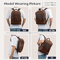Miracttld Leather Backpack for Men 15.6″ Laptop Backpack — image 2