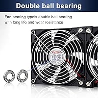 Wathai Dual Ball 3 x 120mm Computer Fan with AC Plug — image 5