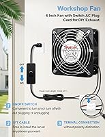 Wathai AC High Airflow Fan 15050 6-inch 120V — image 3