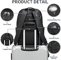 SUIKIHUM Black Laptop Backpack for Men, 16-inch, Water-Resistant — image 5