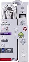 GE Surge Protector 4 Outlets 2 USB Ports 8ft Power Cord — image 8