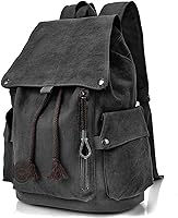 Canvas Backpack Vintage Backpack Black Daypack 22L — image 1