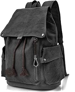 Canvas Backpack Vintage Backpack Black Daypack 22L Review