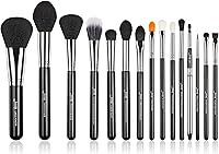 Jessup 15-Piece Makeup Brush Set (Black/Silver) — image 1