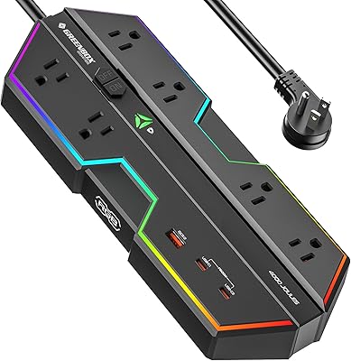 Green Box Innovations 4000J Surge Protector Power Strip with USB Ports
