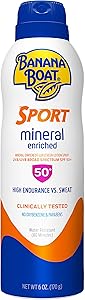Banana Boat Sport Mineral Sunscreen Spray SPF 50, 6oz Review