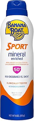 Banana Boat Sport Mineral Sunscreen Spray SPF 50, 6oz