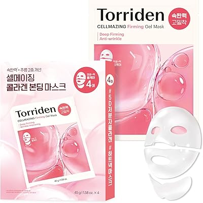 Torriden CELLMAZING Collagen Firming Gel Facial & Neck Sheet Mask (4-pack)