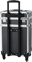 Karl home 4-in-1 Makeup Train Case Rolling Cosmetic Trolley, Black — image 8