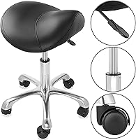 Saloniture Professional Ergonomic Saddle Stool, Black — image 6