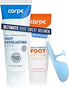 Carpe Sweat Absorbing Foot Lotion & Foot Exfoliating Scrub Regimen Review