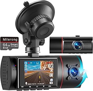 Milerong X25 Dual Dash Cam Front and Inside 1080P with 64GB Card Review
