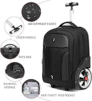 Rolling Waterproof Backpack with Wheels for Business, College, and Travel — image 4