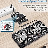 GDSTIME Big Airflow Dual 120mm Fans with Speed Controller — image 4