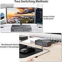 KCEVE KVM Switch 2 Monitors 4 Computers HDMI + DisplayPort — image 6