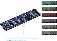 Arteck HA305 Backlit USB Wired Full Size Keyboard — image 5