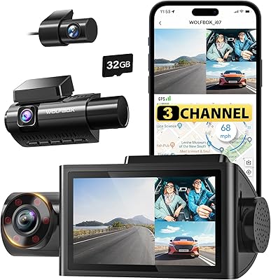 WOLFBOX i07 3 Channel Dash Cam