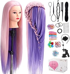 TopDirect 29″ Mannequin Head with Hair, Pink Purple Review