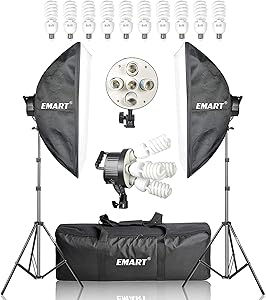 EMART Softbox Photography Lighting Kit 20″x28″ 45W 5500K