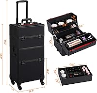 Topeakmart 3-in-1 Rolling Makeup Train Case — image 2