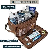 PAVILIA Toiletry Bag for Men, XL Brown — image 2