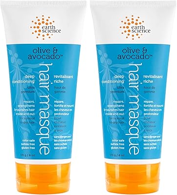 Earth Science Olive & Avocado Deep Conditioning Hair Masque 2-Pack 6oz