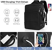 Rinlist Black Rectangular Travel Backpack 15.6-inch Laptop Bag — image 5