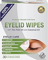 Lunovus Premium Eyelid Wipes with Tea Tree and Coconut Oil - Box of 30 — image 2
