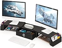 RUILALIFE Dual Monitor Stand Riser with Drawer — image 1