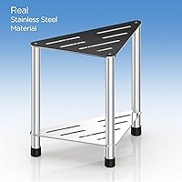 LarFaFa Stainless Steel Shower Stool with Storage Shelf — image 4