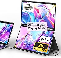 YUBWVO Portable Dual Monitors 15.6” 2K Screen Extender — image 1