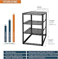 Tecmojo 20U Open Frame Network Rack — image 2
