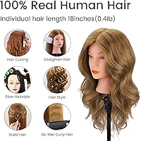 CENOZ 18″ Mannequin Head with Real Hair — image 2