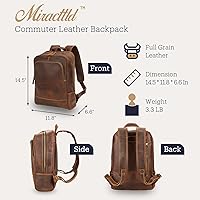 Miracttld Leather Backpack for Men 15.6″ Laptop Backpack — image 6