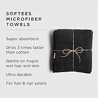 Fromm Softees Microfiber Salon Hair Towels, 16″ x 29″, 10 Count, Black — image 2