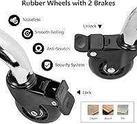 CoVibrant Lockable Stool with Back and Foot Rest, 24-31″ Height, Camel — image 5