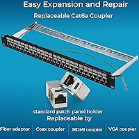 Rapink 24-Port Cat6A Patch Panel with Inline Keystone — image 3