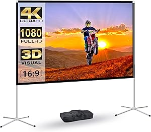 AODIOU 60 Inch Portable Projector Screen